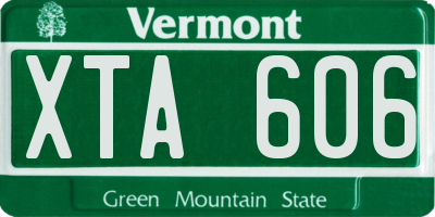 VT license plate XTA606