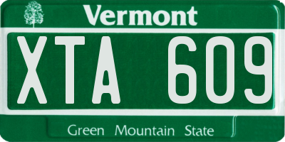 VT license plate XTA609