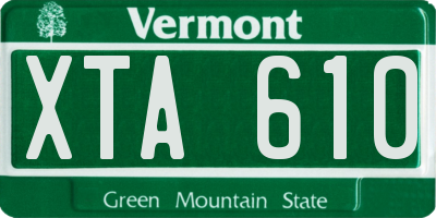 VT license plate XTA610