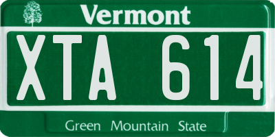 VT license plate XTA614