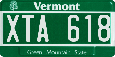 VT license plate XTA618