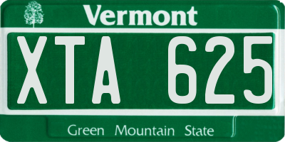 VT license plate XTA625