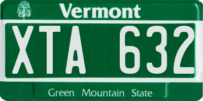 VT license plate XTA632