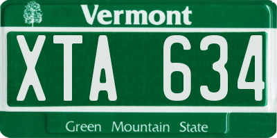VT license plate XTA634