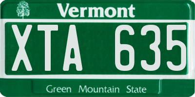 VT license plate XTA635