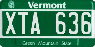 VT license plate XTA636