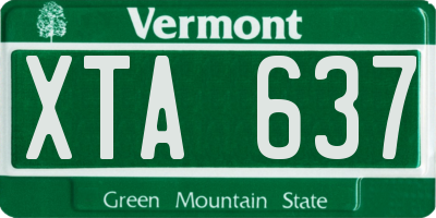 VT license plate XTA637