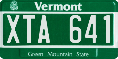 VT license plate XTA641
