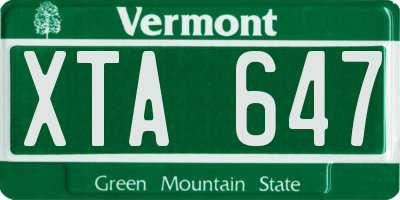 VT license plate XTA647