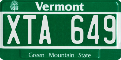 VT license plate XTA649