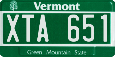 VT license plate XTA651
