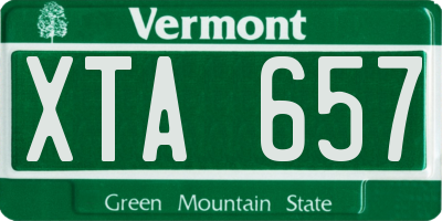 VT license plate XTA657