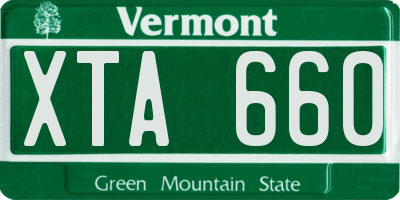 VT license plate XTA660