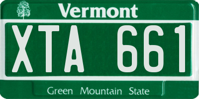 VT license plate XTA661