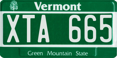 VT license plate XTA665