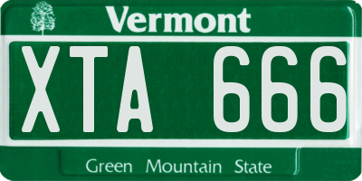 VT license plate XTA666