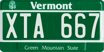 VT license plate XTA667