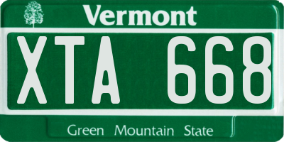 VT license plate XTA668