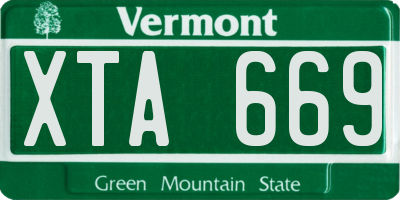 VT license plate XTA669