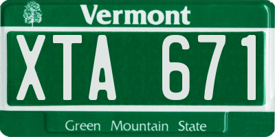 VT license plate XTA671