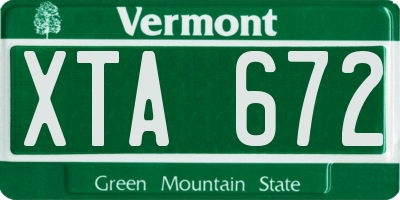 VT license plate XTA672