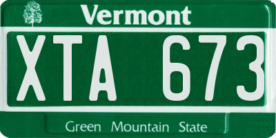 VT license plate XTA673