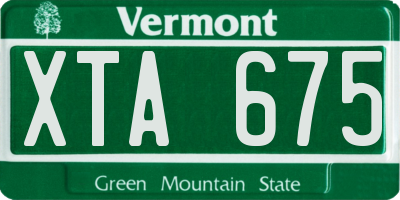VT license plate XTA675