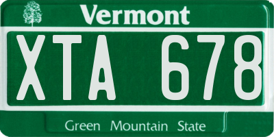 VT license plate XTA678