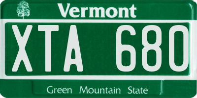 VT license plate XTA680