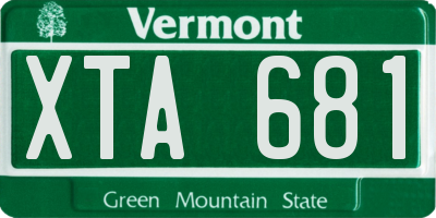 VT license plate XTA681