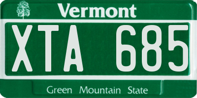 VT license plate XTA685