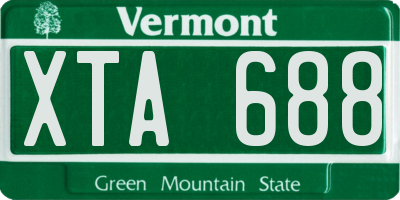 VT license plate XTA688