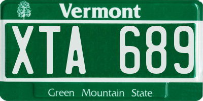 VT license plate XTA689