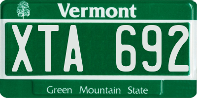 VT license plate XTA692
