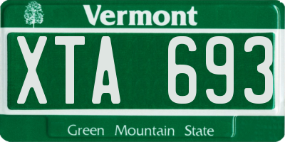 VT license plate XTA693