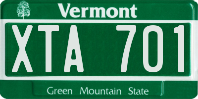 VT license plate XTA701