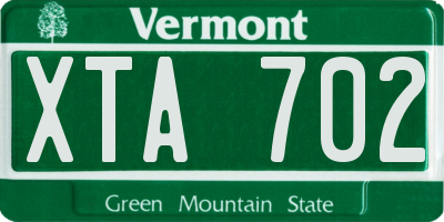 VT license plate XTA702