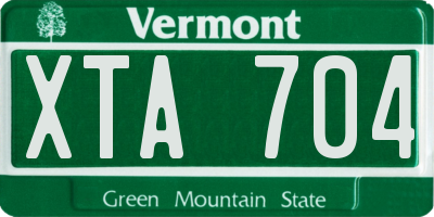 VT license plate XTA704