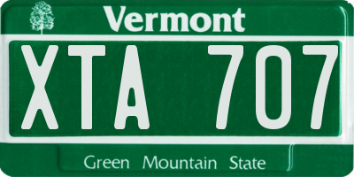 VT license plate XTA707