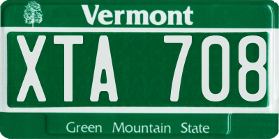 VT license plate XTA708