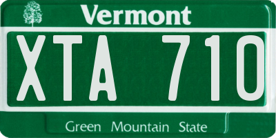 VT license plate XTA710