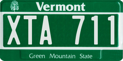 VT license plate XTA711