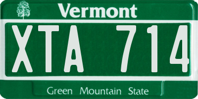 VT license plate XTA714