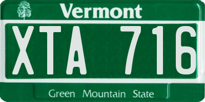 VT license plate XTA716