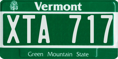 VT license plate XTA717