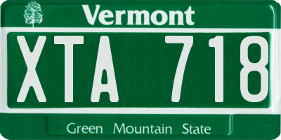 VT license plate XTA718