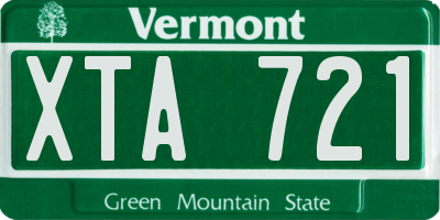 VT license plate XTA721