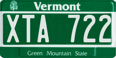VT license plate XTA722