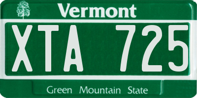 VT license plate XTA725