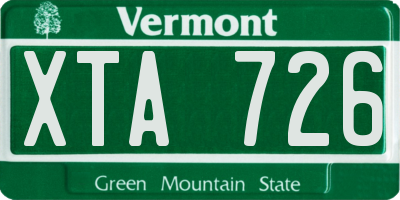 VT license plate XTA726